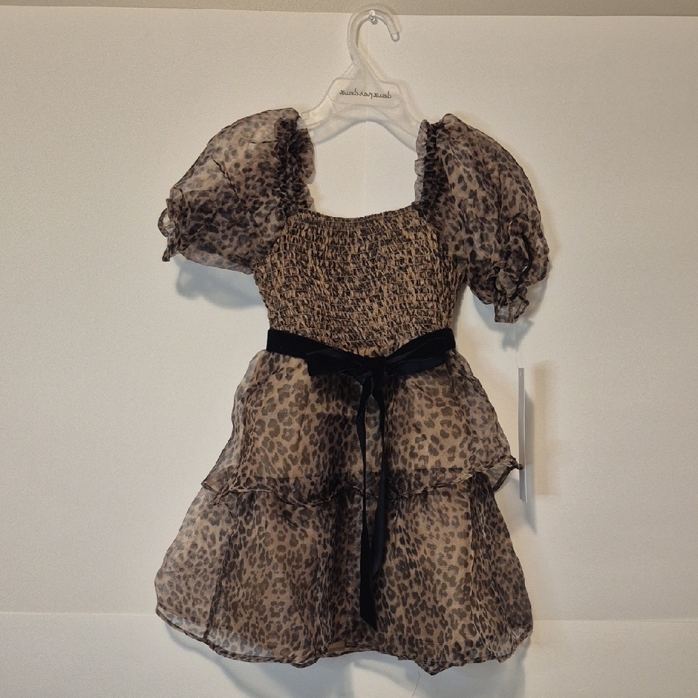 NWT Badgley Mischka Girls Leopard Dress - 6 - Special Occasion - Picture 2 of 8